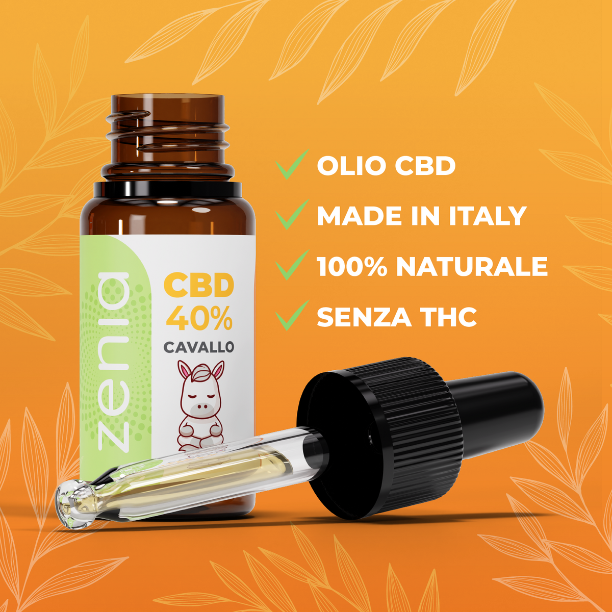 Olio CBD cavallo 40% secondaria